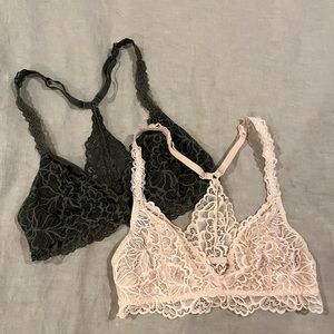2 lace bralettes